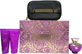 Versace Pour Femme Dylan Purple Gift Set 100ml EDP + 100ml Shower Gel + 100ml Body Lotion + Bag