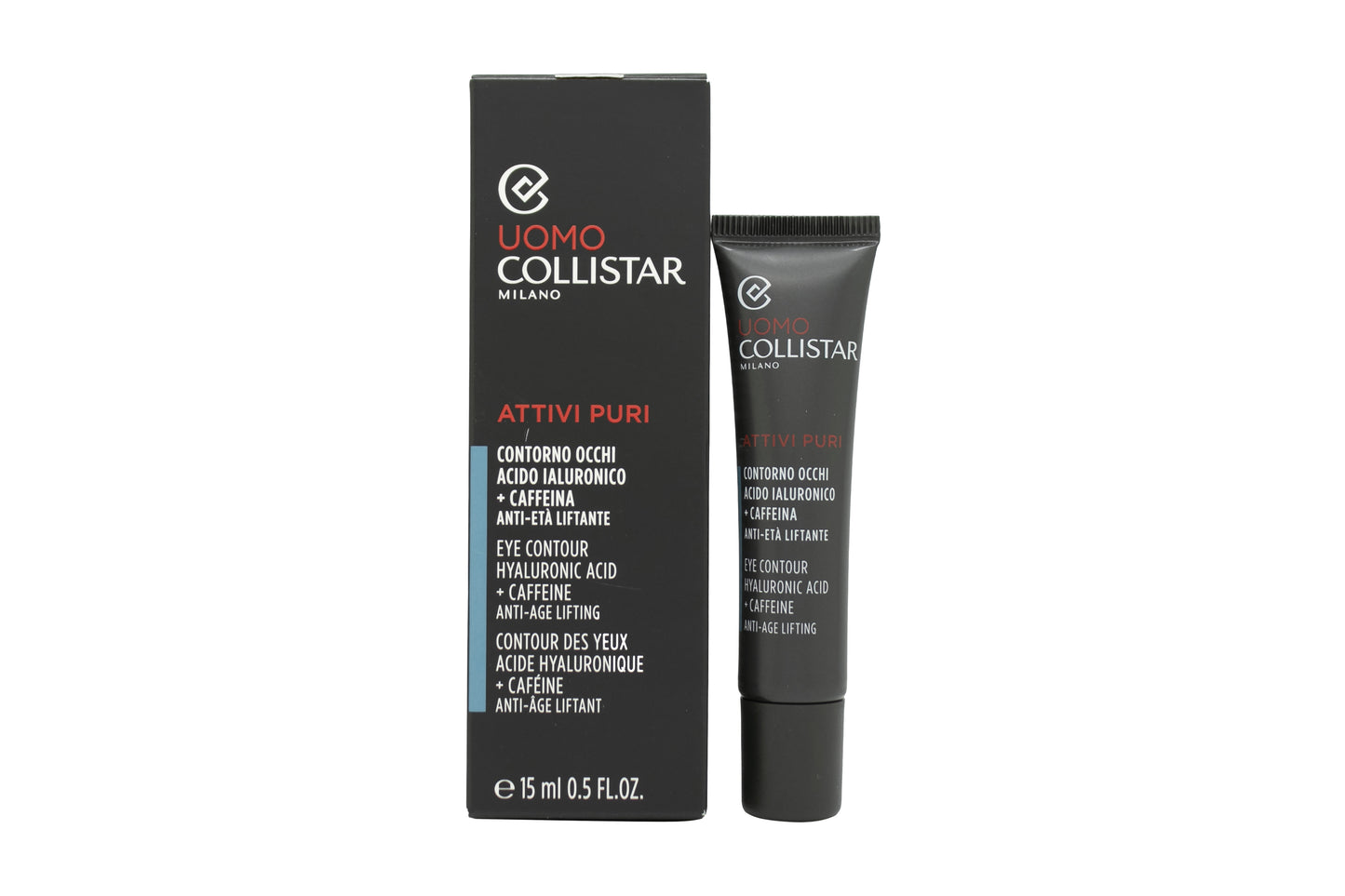 Collistar Man Attivi Puri Eye Contour Hyaluronic Acid + Caffeine Eye Cream 15ml