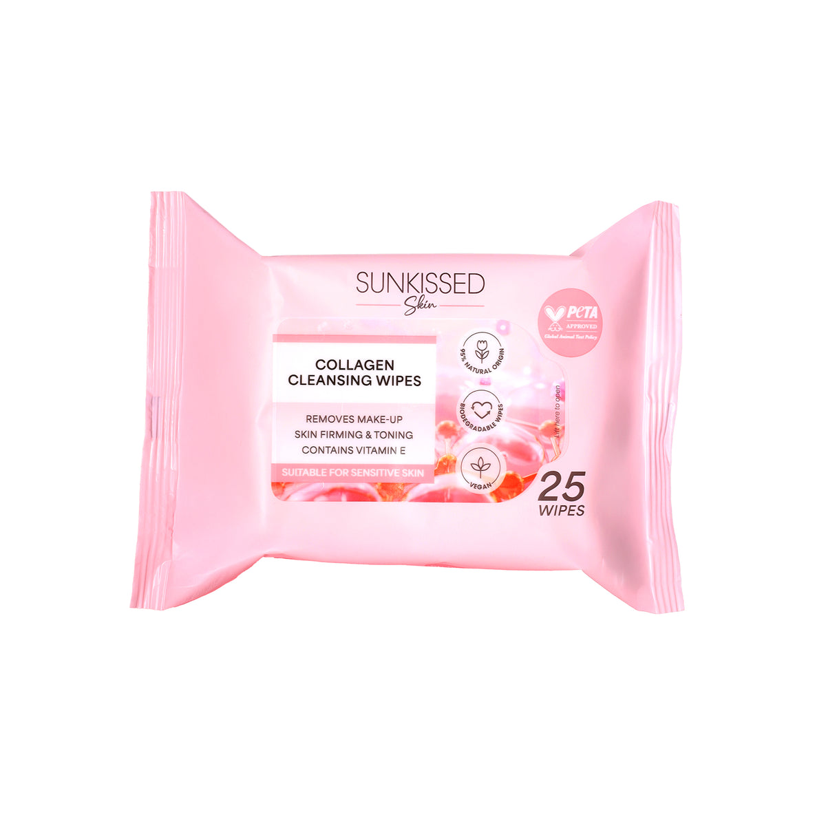 Sunkissed Skin Collagen Cleansing Wipes - 25 Pieces