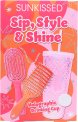 Sunkissed Sip, Style & Shine Gift Set 2x Detangling Hair Brushes + 1x Holographic Drinking Cup