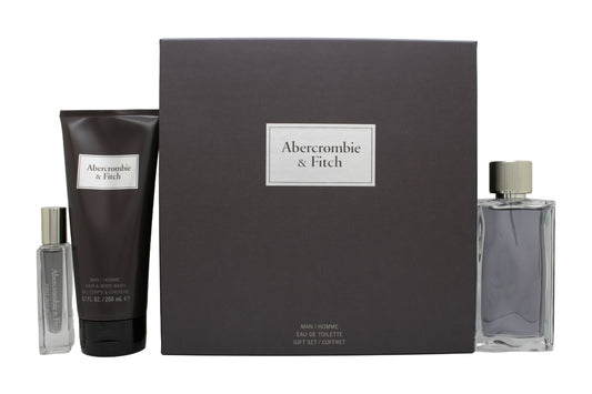 Abercrombie & Fitch First Instinct Gift Set 100ml EDT + 15ml EDT + 200ml Hair & Body Wash