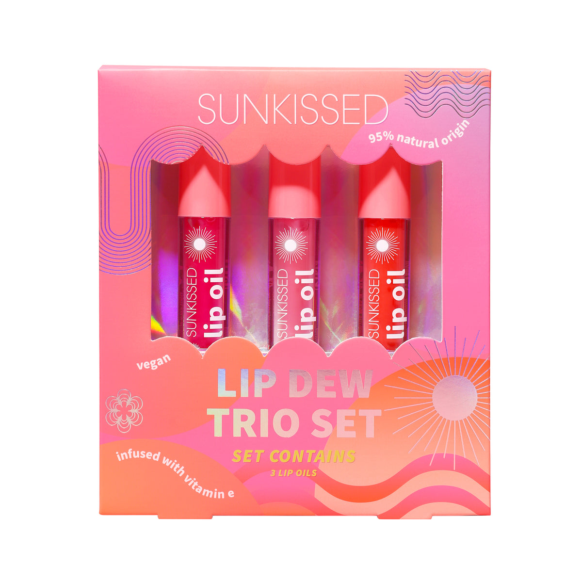 Sunkissed Lip Dew Tri Set Gift Set 3 x 4.3ml Lip Oil