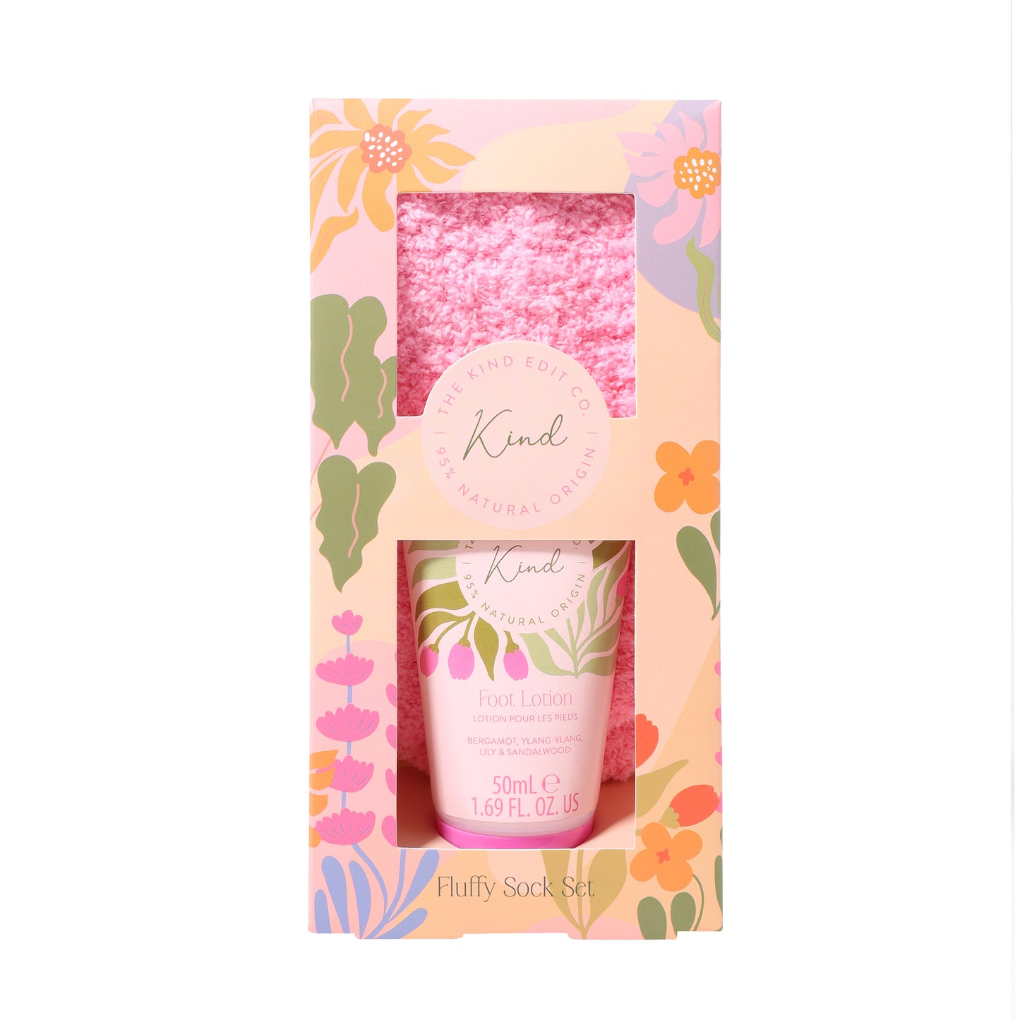 The Kind Edit Co. Kind Sock Gift Set 50ml Foot Lotion + Fluffy Socks