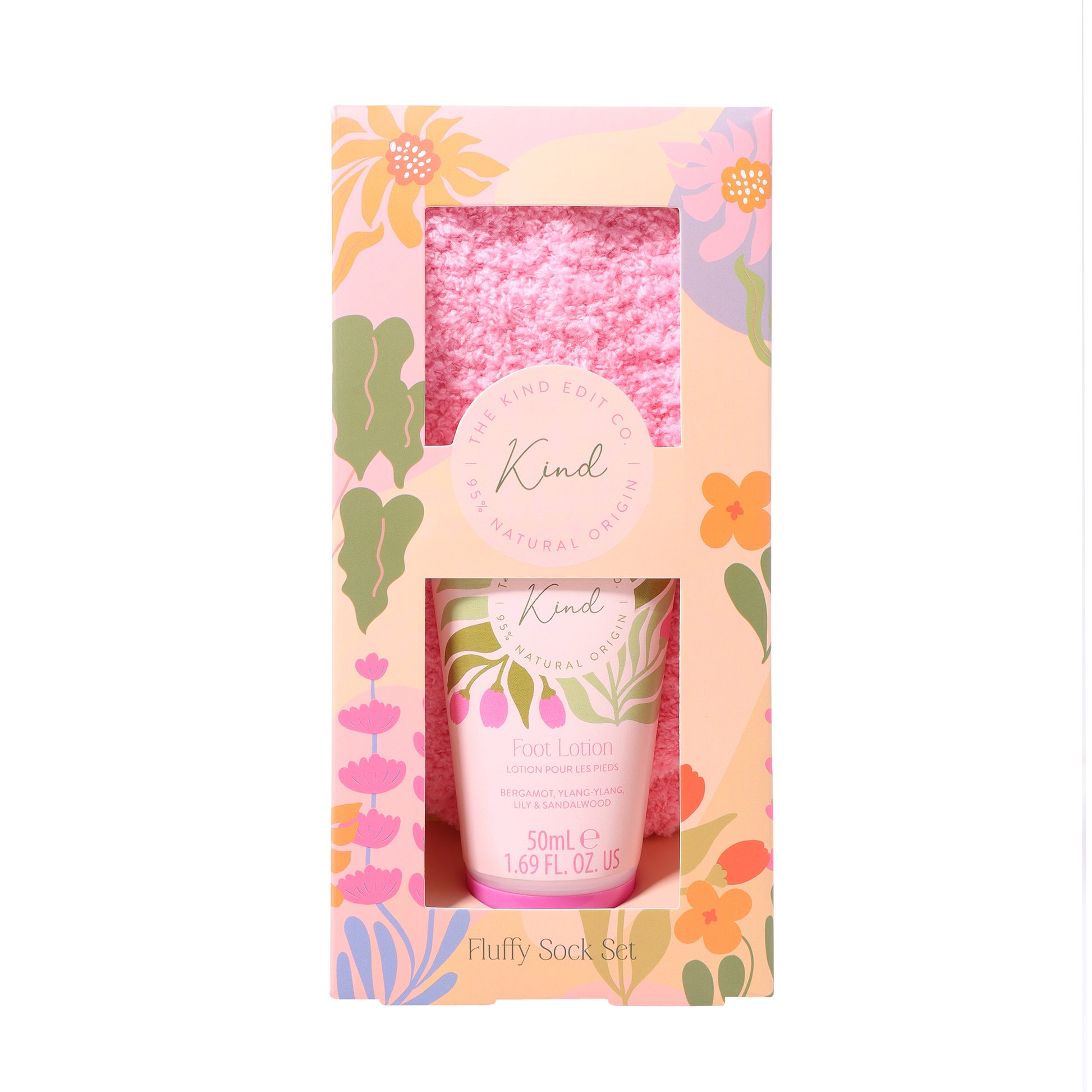 The Kind Edit Co. Kind Sock Gift Set 50ml Foot Lotion + Fluffy Socks