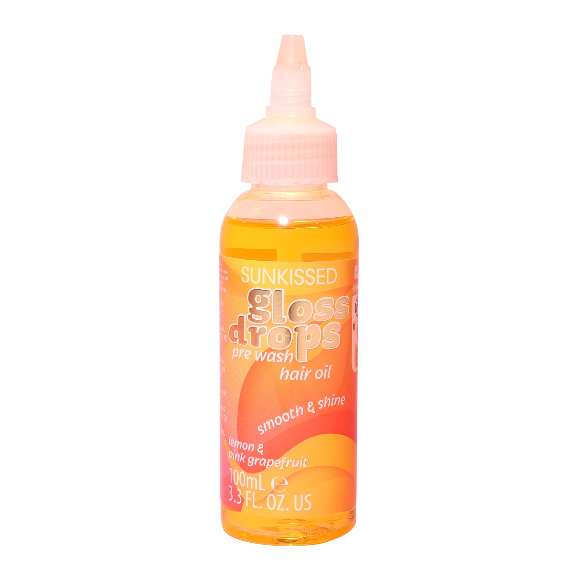 Sunkissed Gloss Drops Pre Wash Hair Oil 100ml - Lemon & Pink Grapefruit
