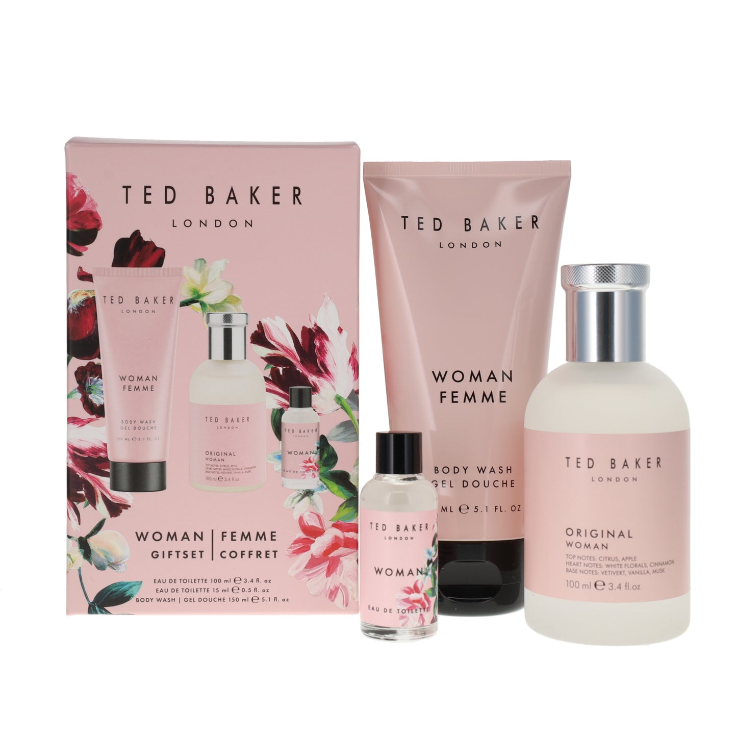 Ted Baker Original Woman Gift Set 100ml EDT + 15ml EDT + 150ml Body Wash
